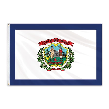 Global Flags Unlimited West Virginia Outdoor Nylon Flag 12"x18" 200707